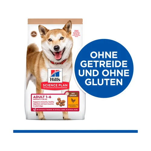 Hill's Science Plan No Grain Hundefutter Huhn - Adult Medium 3 Hill's Science Plan No Grain Hundefutter Huhn - Adult Medium