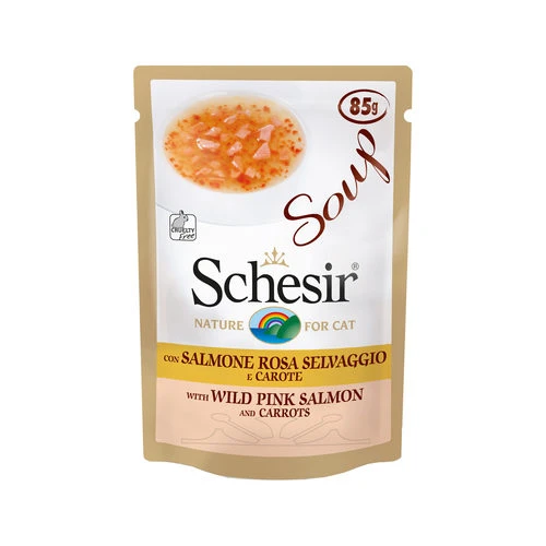 Schesir Katzensuppe - Rosa Lachs & Karotte 3 Schesir Katzensuppe - Rosa Lachs & Karotte